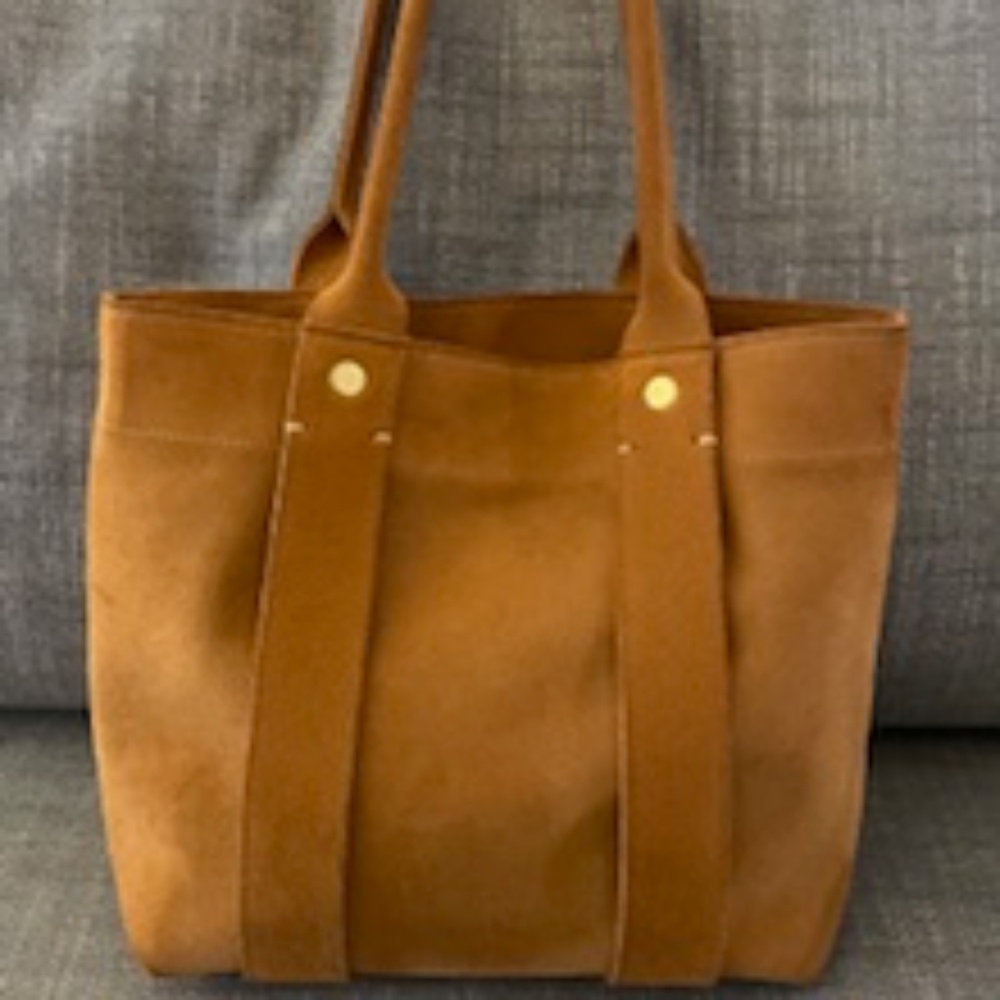 Clare V Petit Cousin Camel Suede Shoulder Bag